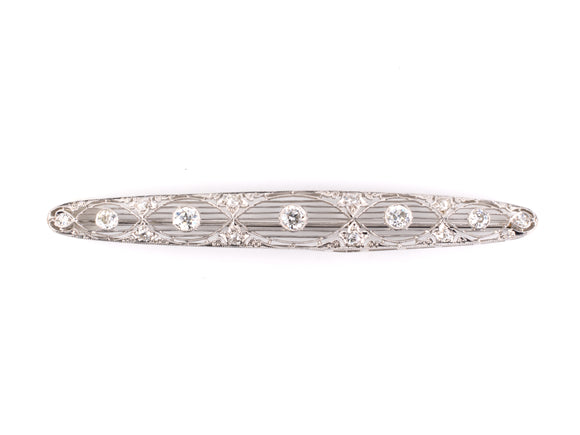 21052 - Art Deco Platinum Diamond Bar Pin