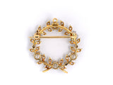 21086 - Edwardian Marcus Platinum Gold Wreath Pin