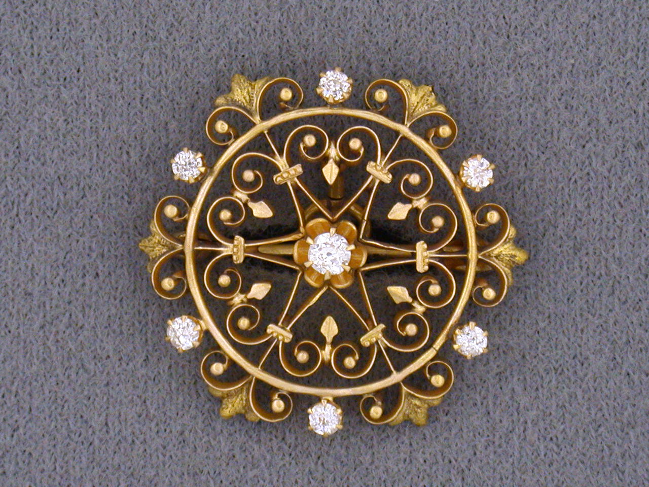 21106 - Victorian Gold Diamond Pin Pendant