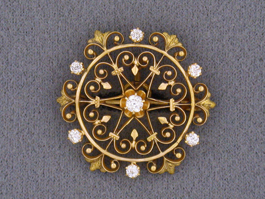 21106 - Victorian Gold Diamond Pin Pendant