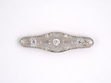 21218 - Art Deco Platinum Diamond Filigree  Pin