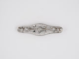 21218 - Art Deco Platinum Diamond Filigree  Pin