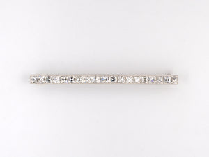 21267 - Art Deco Platinum French Cut Diamond Bar Pin