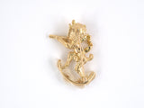 21567 - Gold Baroque Pearl Sapphire Mythological Pan Pin