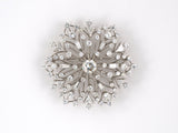 21580 - SOLD - Circa 1950 Platinum Diamond Snowflake Pin Pendant