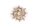 21679 - Edwardian T B Starr Platinum Gold Diamond Scroll Pin Pendant