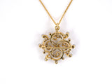 21679 - Edwardian T B Starr Platinum Gold Diamond Scroll Pin Pendant