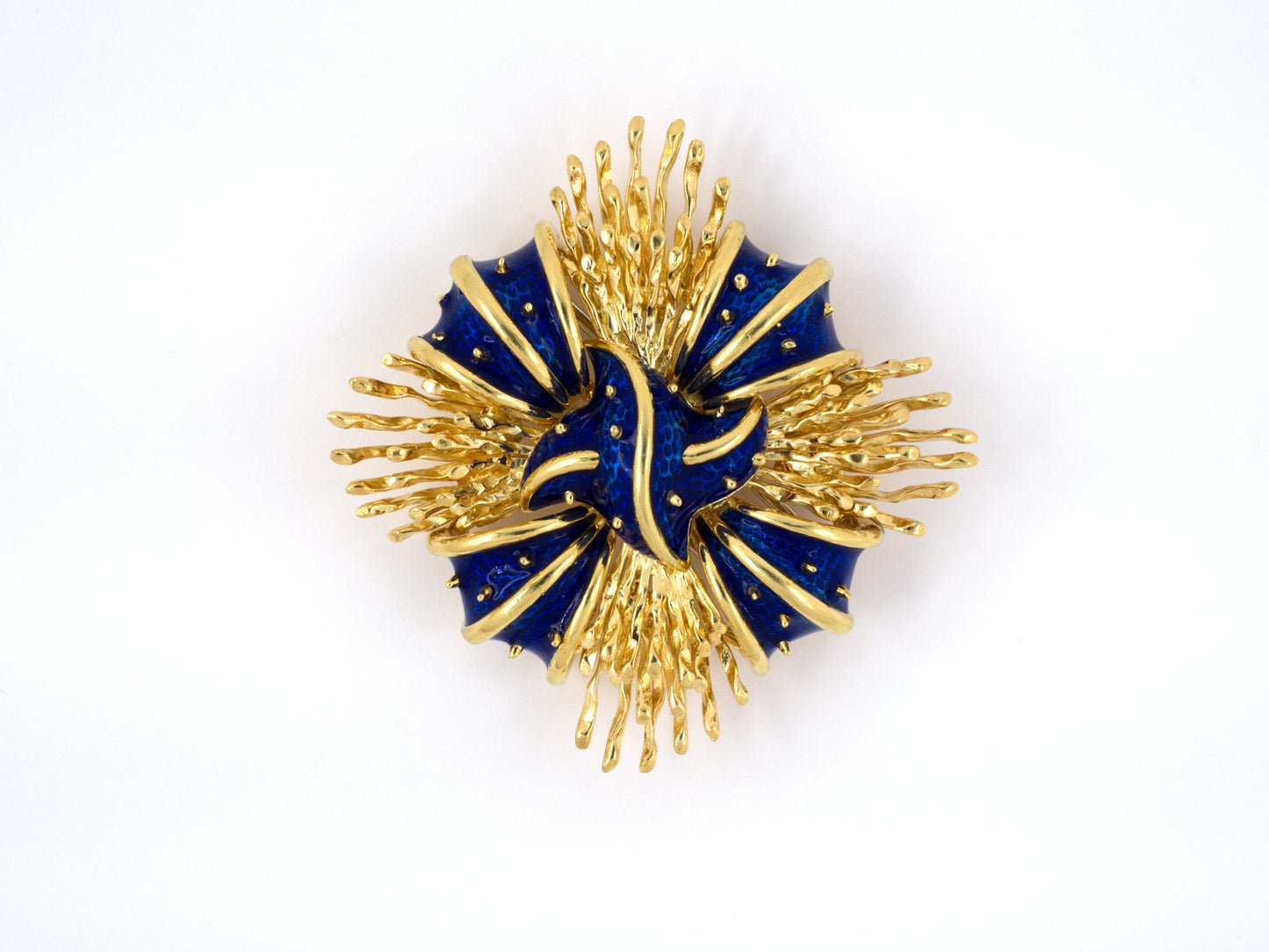 21764 - SOLD - Circa 1975 Tiffany Gold Enamel Bow Pin