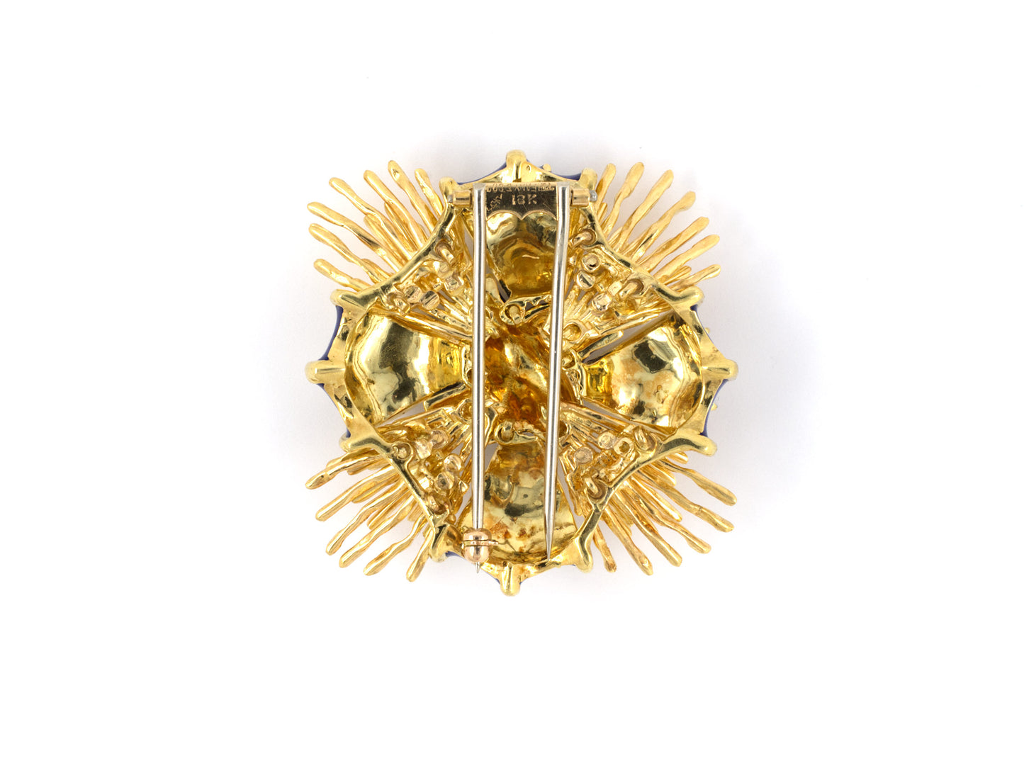 21764 - SOLD - Circa 1975 Tiffany Gold Enamel Bow Pin
