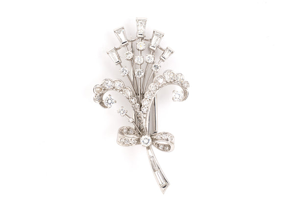 21792 - Circa 1940 Platinum Diamond Pin Clip