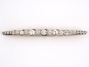 21827 - Edwardian Platinum Gold Diamond Bar Pin