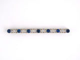 21828 - Edwardian Cresarrow Platinum Sapphire Diamond Bar Pin