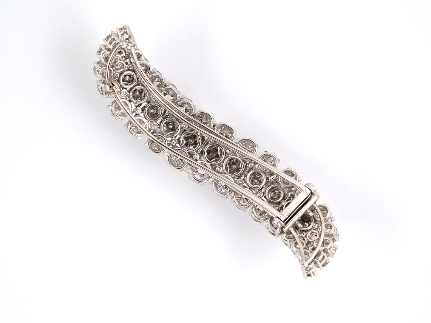 21909 - Platinum Diamond Swirl Clip Pin