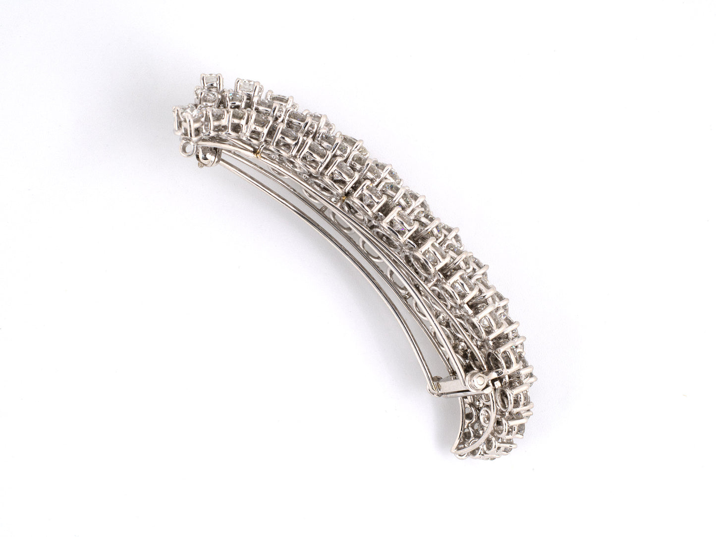 21909 - Platinum Diamond Swirl Clip Pin