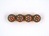 21916 - Victorian Gold Enamel Cluster Bar Pin