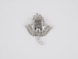 21938 - Art Deco Circa1940 Platinum Diamond Floral Leaf Pin Clip