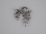 22116 - Platinum Sapphire Diamond Flower Brooch