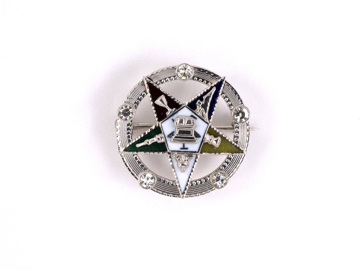 22824 - Circa 1950 Gold Eastern Star Diamond Pin