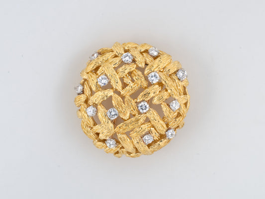 23058 - SOLD - Circa1960s Mauboussin Gold Platinum Diamond Pin
