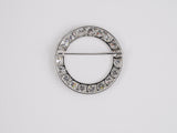 23084 - SOLD - Art Deco Black Starr Frost Platinum Diamond Circle Pin