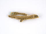 23234 - Gold Silver Diamond Cabochon Sapphire Ruby Turquoise Snake Clip Pin