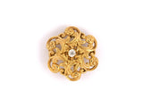 23254 - SOLD - Art Nouveau Gold Diamond Scroll Pin Pendant