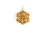 23254 - SOLD - Art Nouveau Gold Diamond Scroll Pin Pendant