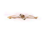 23271 - SOLD - Victorian Gold Pearl Scroll Bar Pin