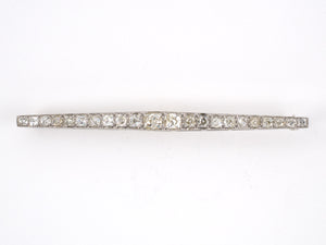 23275 - Art Deco Platinum Diamond Bar Pin