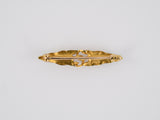 23301 - SOLD - Victorian Art Nouveau Krementz Gold Enamel Leaf Pearl Bar Pin