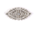 23320 - Platinum Diamond Open Work Art Deco Pin Clips With 18k Wg Frame 18 Marquise Dias Est 1.70 Cts, 126 Dias Est