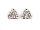 23320 - Platinum Diamond Open Work Art Deco Pin Clips With 18k Wg Frame 18 Marquise Dias Est 1.70 Cts, 126 Dias Est