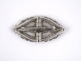 23320 - Platinum Diamond Open Work Art Deco Pin Clips With 18k Wg Frame 18 Marquise Dias Est 1.70 Cts, 126 Dias Est