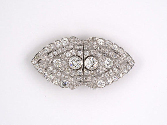 23321 - Art Deco Platinum Diamond Pin Clips