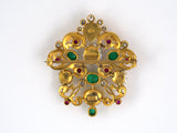 23329 - Art Nouveau Circa 1901 Tiffany Paulding Farnham Gold Diamond Pearl Emerald Ruby Pin