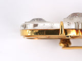 23330 - Art Nouveau Lalique Platinum Gold Diamond Crystal Woman Pin
