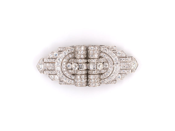 23350 - Art Deco Platinum Diamond Pin Clips