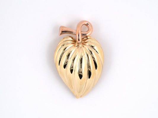 23482 - Retro Cartier Gold Corrugated Leaf Pin