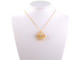 23554 - Victorian Gold Diamond Scroll Pin Pendant Necklace