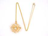 23554 - Victorian Gold Diamond Scroll Pin Pendant Necklace