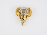 23581 - SOLD - Circa 1965 Yard Gold Platinum Diamond Emerald Ruby Pin