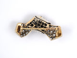 23626 - Victorian Silver Gold Cushion Diamond Bow Pin