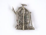 23630 - Art Deco Platinum Diamond Emerald Onyx Windmill Pin