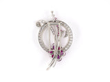 23662 - Circa 1946 Oscar Heyman Platinum Ruby Diamond Pin