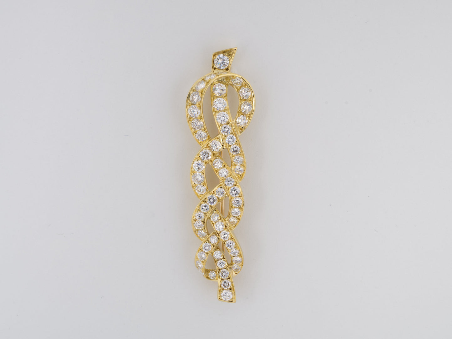 23686 - Gemlok Gold Diamond Braid Knot Pin