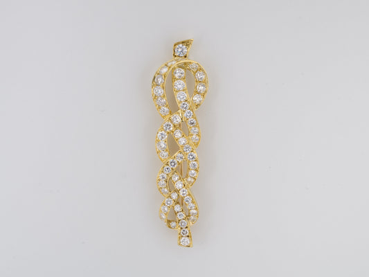 23686 - Gemlok Gold Diamond Braid Knot Pin