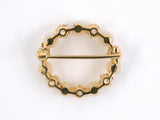 23703 - Victorian Gold GIA Natural Pearl Diamond Oval Pin