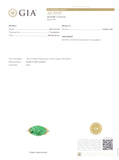 23822 - Art Nouveau Tiffany Gold GIA Jadeite Leaf Motif Pin