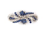 23854 - Retro Tiffany Palladium Sapphire Diamond Pin Clips