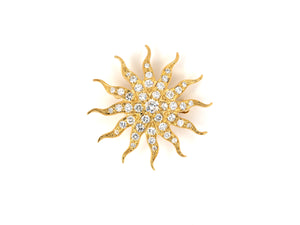 23865 - Gold Diamond Sunburst Pin